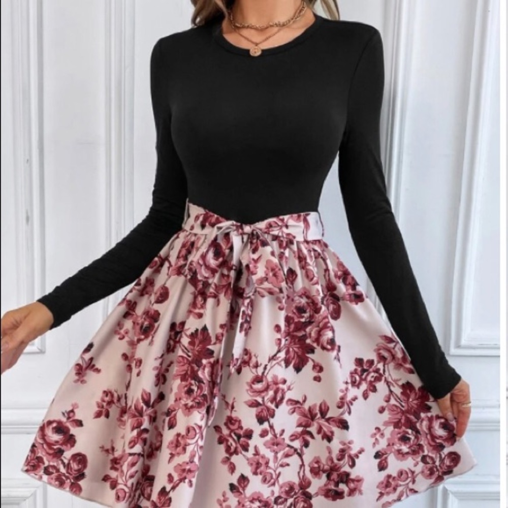 Black and Floral Dress